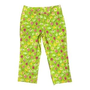 Lilly Pulitzer Bardot Green A-Maze-Ing Print Cropped Pants